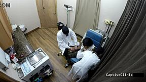 corporate slaves jasmine rose bent over in latex handcuffs for hairy doggystyle humiliation