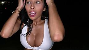 Skinny latina stepsis bent over fucked outdoors taboo