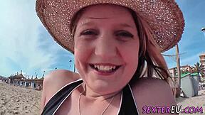 Petite euro teen takes monster cock facial after footjob fingering and outdoor handjob?