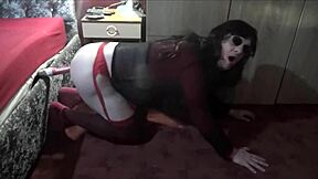 Crossdressing Mark Wright sucks cock clean after ass fuck to prove his bisexual love
