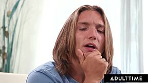 Blindfolded Virgin Rides Horny Stepbro's Monster Cock