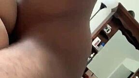white girl spits and takes bbc creampie on webcam