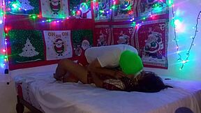 stepmom's in sexy christmas outfit alone with me... we fuck hard!