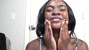 Cum-Drenched Ebony Bitch Gawslee's Face Compilation