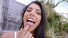 Gina's oiled ass bounces on thick cock like a pro teen champ! 💦🍑