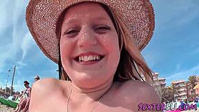 Petite euro teen takes monster cock facial after footjob fingering and outdoor handjob?