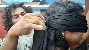 indian mallu couple's tied hands bdsm leads to passionate asslick fuck romance