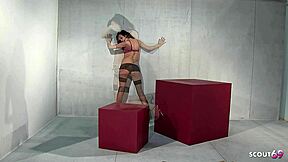 skinny german pueppi in fishnets takes rough pounding swallows cum load 😈🍆💦