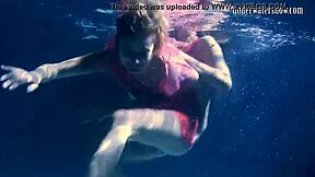 RUSSIAN LESBIAN BABES KISS UNDERWATER BY POOL!