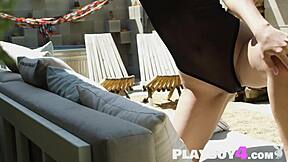 stunning uma jolie poses sexy in lingerie to music