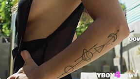 stunning uma jolie poses sexy in lingerie to music