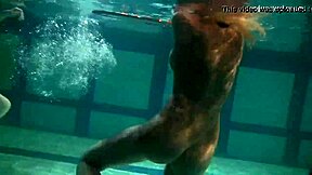 RUSSIAN LESBIAN BABES KISS UNDERWATER BY POOL!