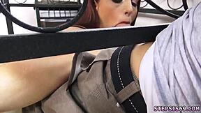 Stepbro Punishes Teen's Anal Hole with Banana Sucking