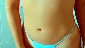 sensual latina teen showers with vibrator on shaved pussy solo
