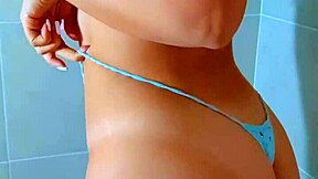 sensual latina teen showers with vibrator on shaved pussy solo