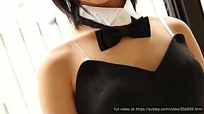 young cute japanese teen cosplays as rabbit girl