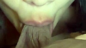 sexy babe sucks my cock close up in bedroom