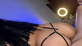 How does this 18-year-old Latina college girl destroy her juicy pussy in the dorm?