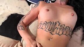 curly brunette flexible pov deepthroat cum on natural tits ass