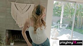 petite blonde scarlet sage fingers tight pussy solo