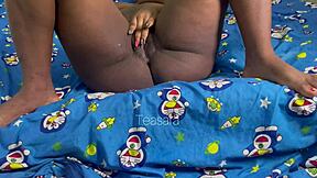 Curvy Ebony Roommate Worships BBC in Bedroom Fist Fest