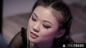 Lonely Stepbae Lulu Chu Begs Neighbor To Drill Her Hairy Pussy Rough