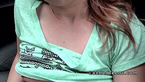 teen hitchhiker sucks wanks then bangs hard in public car pov