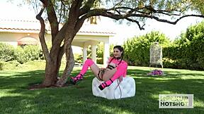 kaitlyn katsaros spreads pussy wide in sexy backstage photoshoot