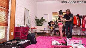 kaitlyn katsaros spreads pussy wide in sexy backstage photoshoot