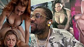 trans ginger teen backshots her big tits paizuri girl cock cums on thicc self