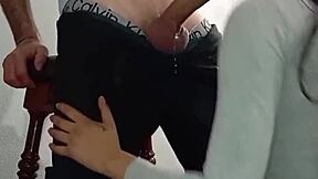 Stepdad Fucks My Mouth Deep, Balls Facial Cumshot Blast!