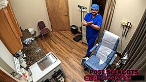 selena sativa endures humiliating latex glove tickle fingering gaping exam