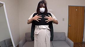 amateur japanese babe gives pov handjob and blowjob part 2