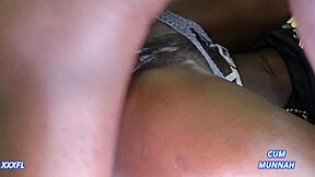 My hot black dick explodes thick cum in her warm tight vagina