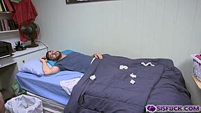 Nina Skye deepthroats Logan Long's monster cock doggystyle