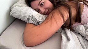 Day 1 sharing bed with stepsis she moans don't cum inside but i do twice