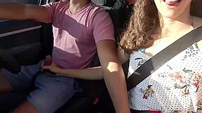 Hot college latina milf jerks monster cock in taxi to pay fare