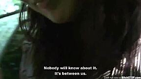 hey bitch, stop right there... busty teen veronika gets fucked hard outdoors on the street!