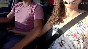 Hot college latina milf jerks monster cock in taxi to pay fare