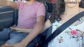 Hot college latina milf jerks monster cock in taxi to pay fare
