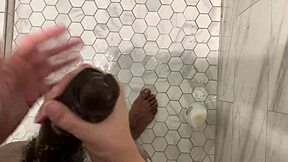 stepsister sneaks into stepbro shower for handjob fun?