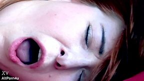 denise martin grabs vibrator for solo redhead teen orgasm on small tits
