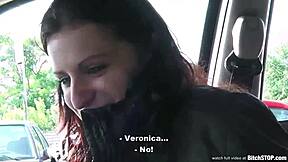 hey bitch, stop right there... busty teen veronika gets fucked hard outdoors on the street!