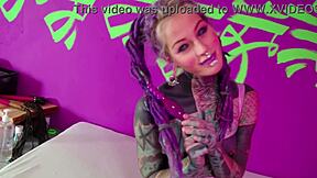 Skinny Goth Tattoo Girl Fists Her Gaping Asshole Solo