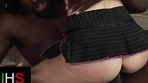 gorgeous blonde pounded in ass by huge african cock interracial creampie 😈🍑💦