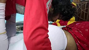 hands tied tight... ready for brutal anal doggy with indian stepsis?