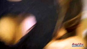 meredith and sophia, those busty tiny coeds, share deepthroat and pussy eating fun!