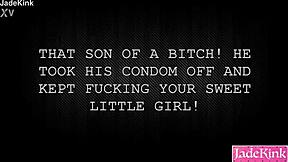 sneaky cheater yanks off condom mid-fuck!