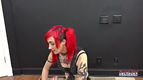 Petite redhead tattoo sloppy rimjob ass lick cum swallow?