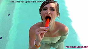 Avery Moon Blows Huge Popsicle Poolside Petite Teen Deepthroat